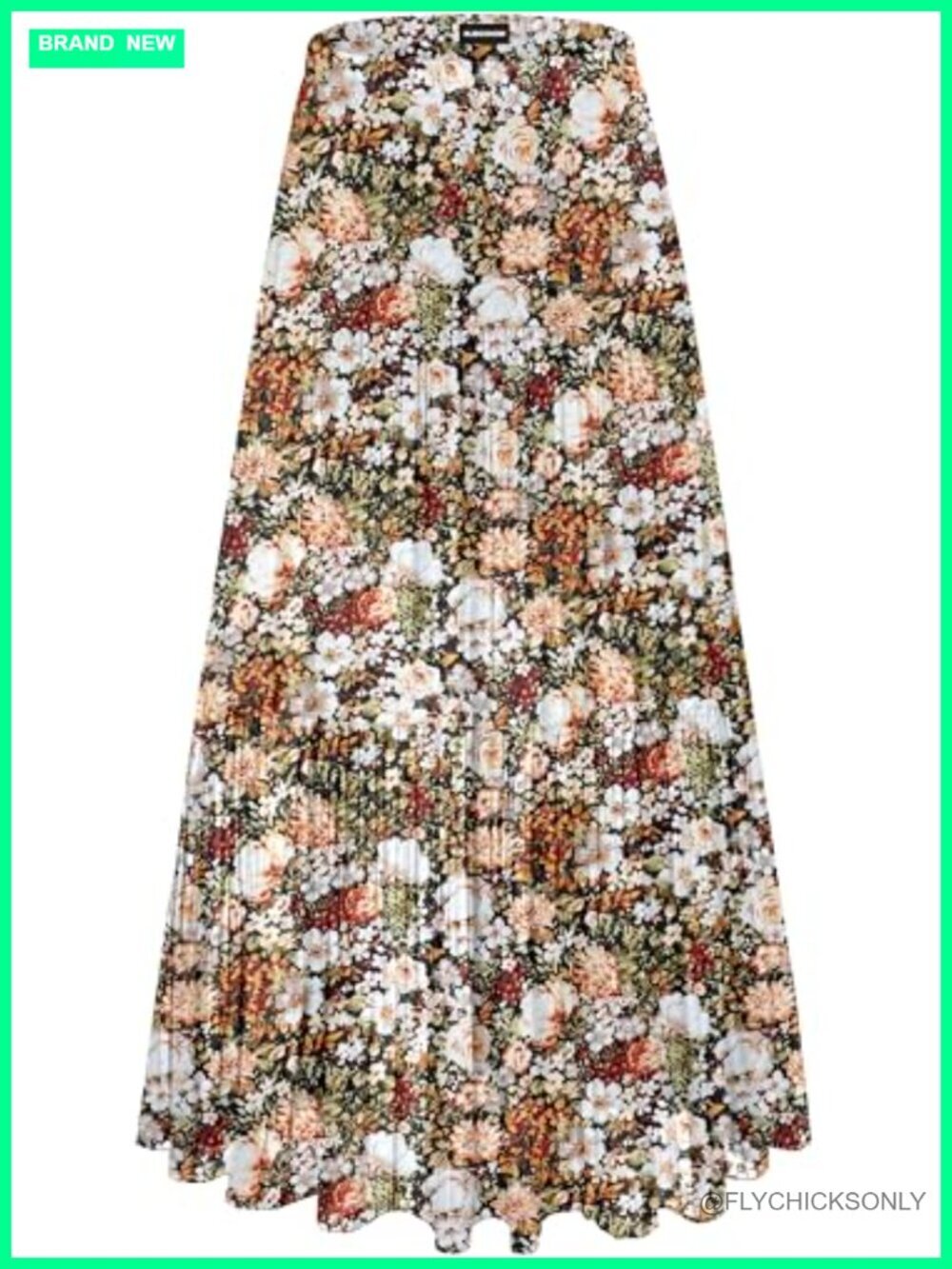 Women's Chiffon Flowy Maxi Skirt High Waist Pleated Casual Boho Skirt